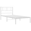 vidaXL Metal Bed Frame White Powder-Coated Steel 31.5 x 79 in Storage