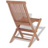 vidaXL Folding Chair Set of 4 Natural Teak Solid Teak Wood Standard