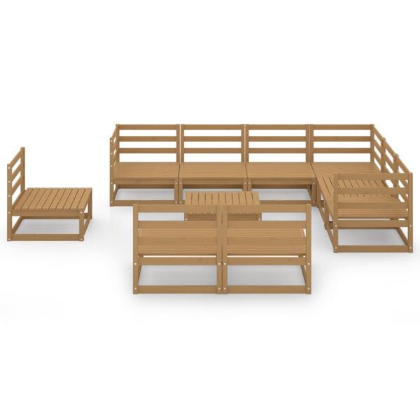 vidaXL Garden Lounge Set Honey brown Solid pine wood Large Durable