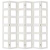 vidaXL Room Divider 6 Panels White Solid Wood Paulownia