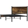 vidaXL Bed Frame Smoked oak Steel, engineered wood Single Bed Frame