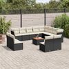 vidaXL Garden Sofa Set Black PE Rattan Large Modular Garden Sofa Set