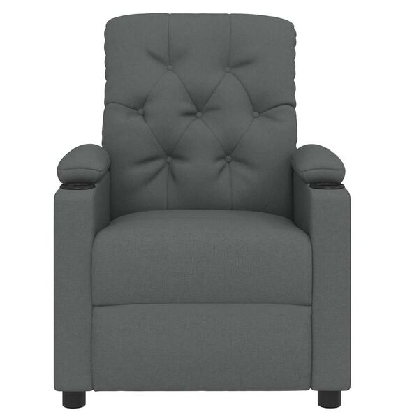 vidaXL Recliner Chair Dark Grey Fabric (100% polyester), metal, wood