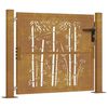 vidaXL Garden Gate 39.4x39.4" Corten Steel Bamboo Design