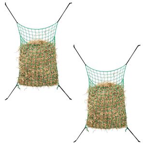 vidaXL Hay Net Set of 2 Green Polypropylene 35.4 x 23.6 in Foldable