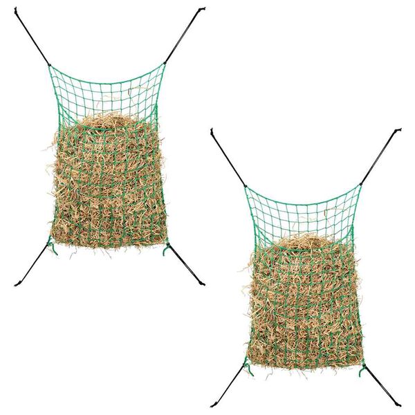 vidaXL Hay Net Set of 2 Green Polypropylene 35.4 x 23.6 in Foldable