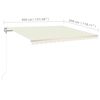 vidaXL Retractable Awning Cream Powder-coated aluminum 157.5 x 118.1 in