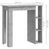 vidaXL Bar Table Concrete gray Engineered wood 40.2 in x 19.7 in x 40.7 in