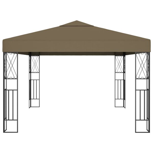 vidaXL Gazebo Taupe Fabric (100% polyester), steel Large