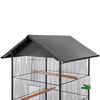 vidaXL Bird Cage Black Steel Large Portable Bird Cage Square
