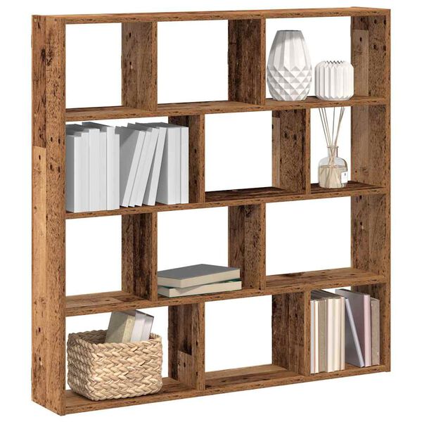 vidaXL Wall Cube Shelf Old Wood Engineered Wood Large Wall Cube Shelf