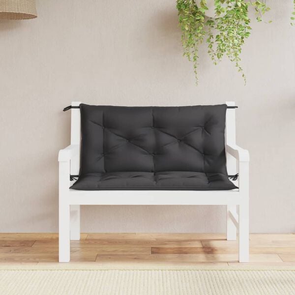 vidaXL Garden Bench Cushion Set of 2 Black Oxford fabric (100% polyester)