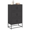 vidaXL Sideboard Black Steel Medium Sideboard Rectangular Industrial