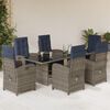 vidaXL Garden Dining Set Grey PE rattan 86.6 x 31.5 x 29.1 in