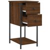 vidaXL Bedside Cabinet Set of 2 Brown Oak Engineered wood, Iron