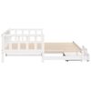 vidaXL Daybed With Trundle White Solid pinewood