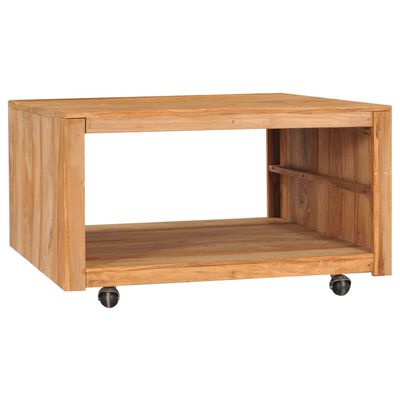 vidaXL Coffee Table 31.5"x31.5"x15.7" Solid Teak Wood