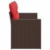 vidaXL Patio Sofa with Cushions 2-Seater Brown Poly Rattan