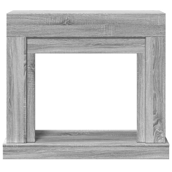vidaXL Fireplace Surround Grey Sonoma 39.4x11.8x34.4" Engineered Wood