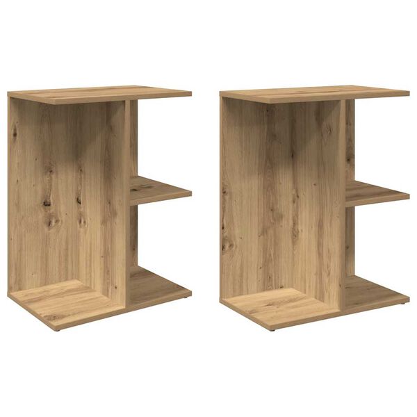 vidaXL Bedside Table Set of 2 Artisan Oak Engineered Wood Medium