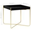 vidaXL Side Table Black and Gold MDF and Steel Small Durable
