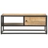 vidaXL Coffee Table Natural wood, Black Rough Mango Wood, Powder-Coated Iron