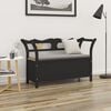 vidaXL Bench Black Solid fir wood, engineered wood Medium Storage Bench