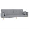 vidaXL Sofa Bed Light Grey Fabric (100% polyester), wood, plastic 2-Seater