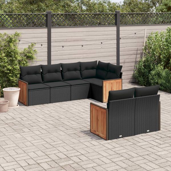 vidaXL Garden Sofa Set Black