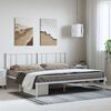 vidaXL Bed Frame White Powder-Coated Steel Double Bed Frame
