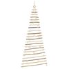 vidaXL Christmas Tree with 130 LEDs Natural 82.7" Solid Ash wood