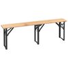 vidaXL Beer Table Set Dark Green, Natural Wood Chinese Fir Wood, Metal