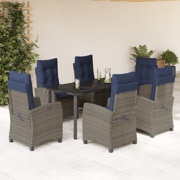 vidaXL Garden Dining Set Grey