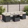 vidaXL Garden Sofa Set Black PE Rattan Large Adjustable Armrests