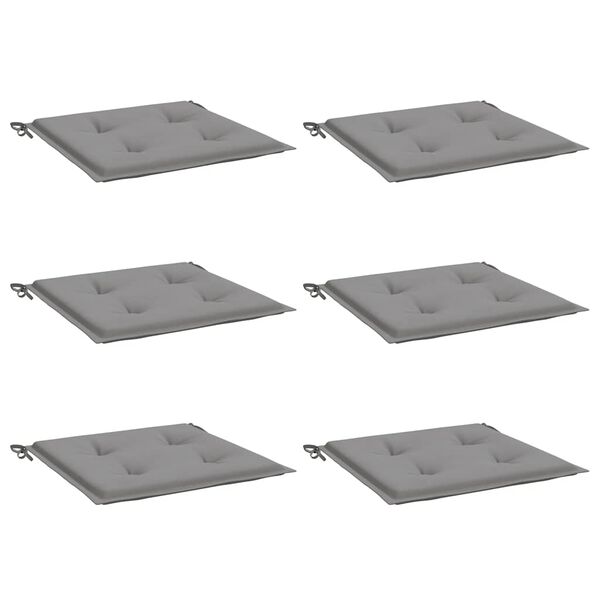 vidaXL Chair Cushion Set of 6 Grey