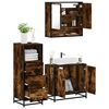vidaXL Bathroom Furniture Set Smoked Oak Engineered wood, metal, glass