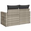 vidaXL Garden Sofa Light grey PE rattan 2-Seater Adjustable Armrests