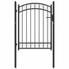 vidaXL Fence Gate with Arched Top Steel 39.4x38.8" Black