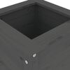 vidaXL Garden Planter Gray Solid pinewood 15.7x15.7x30.7 in Durable