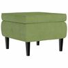 vidaXL Stool Light Green Velvet (100% polyester), rubber wood Compact