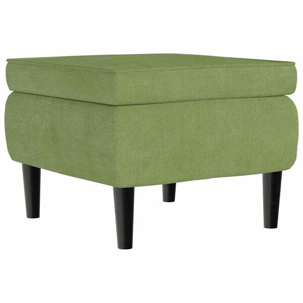 vidaXL Stool Light Green Velvet (100% polyester), rubber wood Compact
