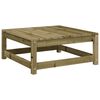 vidaXL Patio Footstool with Cushion Impregnated Wood Pine