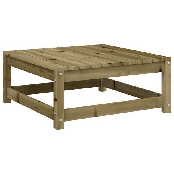 vidaXL Patio Footstool with Cushion Impregnated Wood Pine