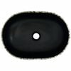 vidaXL Countertop Basin Black and Blue Oval 18.5x13.0x5.1" Ceramic