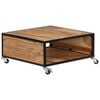 vidaXL Coffee Table Natural Acacia Solid Acacia Wood Medium Rollable