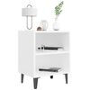 vidaXL Bed Cabinet Set of 2 White Engineered wood, metal Standard