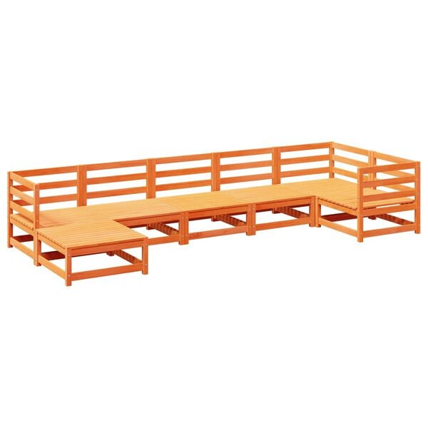 vidaXL Garden Sofa Set Wax Brown Solid pine wood Large Foldable