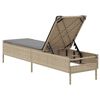vidaXL Sun Lounger Beige, Light Grey