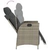 vidaXL Garden Dining Set Grey Poly Rattan Medium Adjustable Footrests