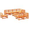 vidaXL Garden Sofa Set Wax Brown Solid Pine Wood 9 Piece Set Modular